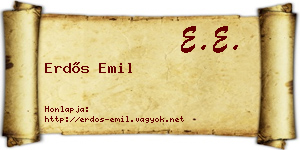 Erdős Emil névjegykártya